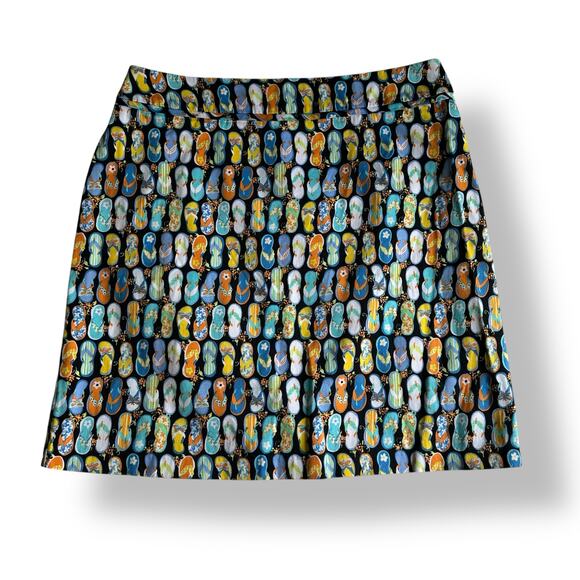 Vintage Y2K Flip Flip Print Mini Skirt Good Clothes Size 12 Beachcore Novelty - Picture 4 of 6